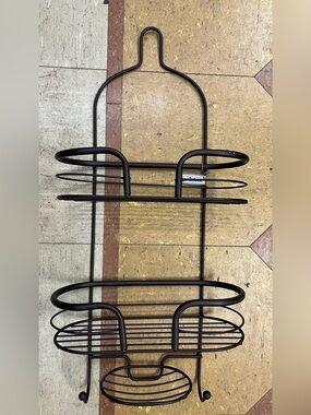Brookstone Black Metal Shower Caddy Organizer
